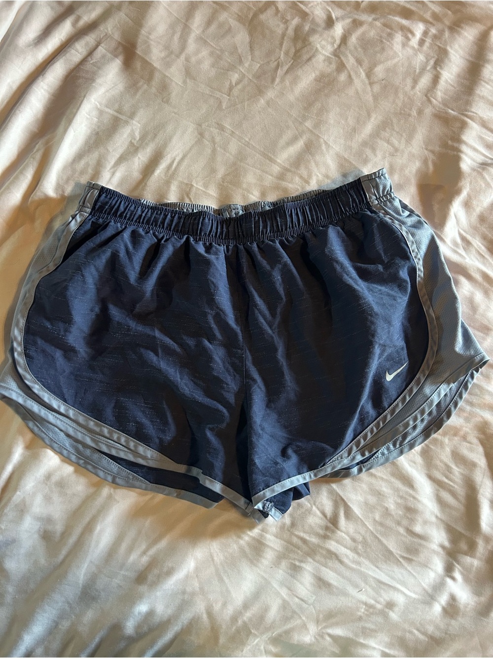 Nike Women’s Navy Athletic Shorts with Light Gray Trim